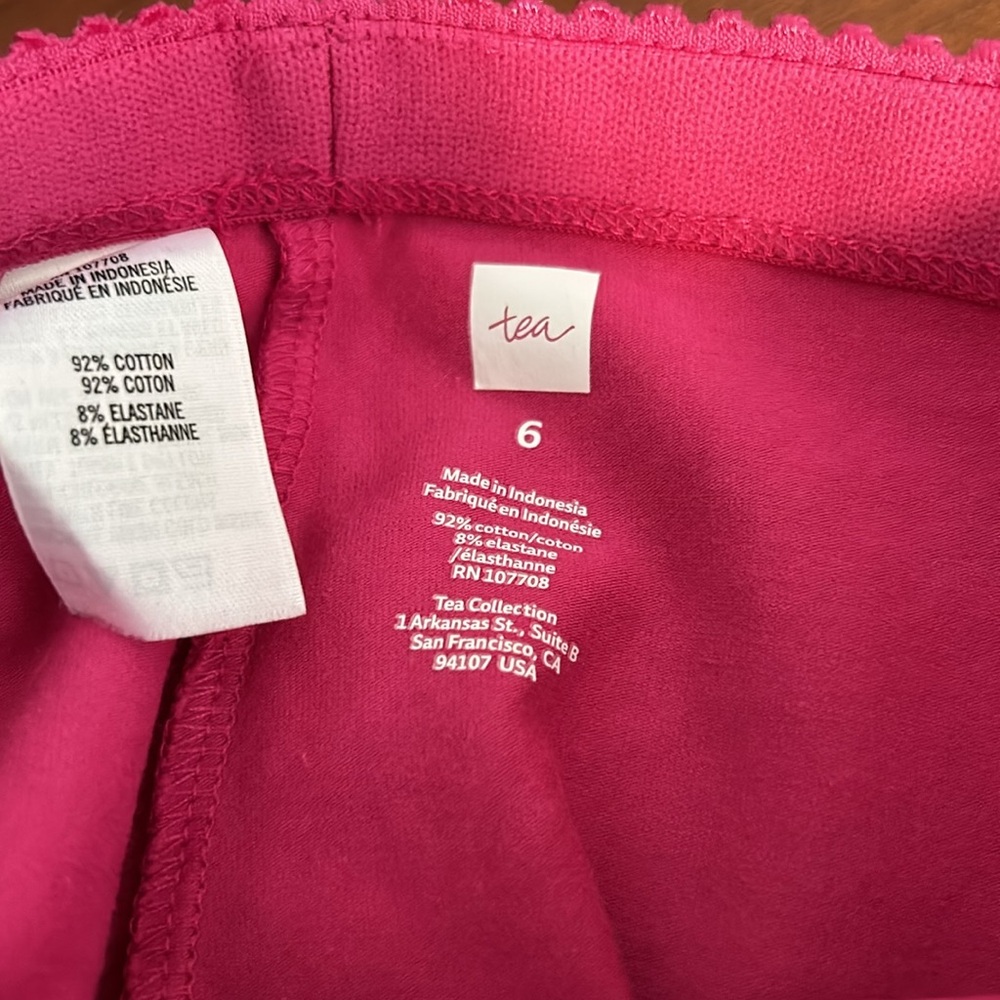 NWT/NWOT: Tea Collection Girls Capri Leggings Pink Tie Die - Picture 8 of 8